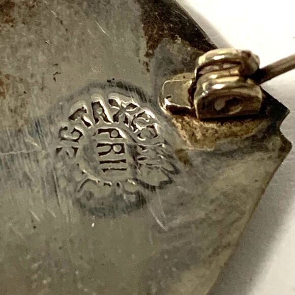 Vintage Taxco Mexico 925 Sterling Silver Abalone Puffer Angel Fish Pin - Picture 2 of 6